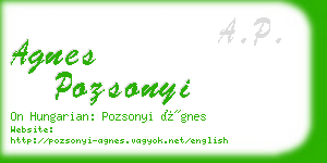 agnes pozsonyi business card